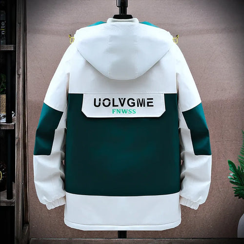 Men's Color-Block Hooded Winter Jacket